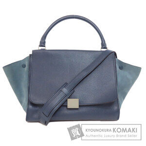 Celine Trapeze 2way Calfskin Leather Shoulder bag leather